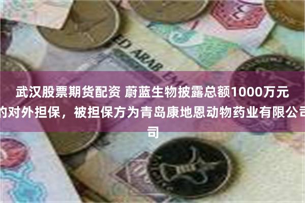 武汉股票期货配资 蔚蓝生物披露总额1000万元的对外担保，被担保方为青岛康地恩动物药业有限公司