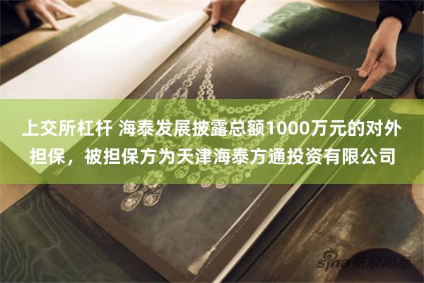 上交所杠杆 海泰发展披露总额1000万元的对外担保，被担保方为天津海泰方通投资有限公司