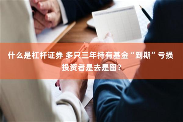 什么是杠杆证券 多只三年持有基金“到期”亏损 投资者是去是留？