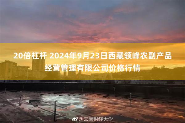 20倍杠杆 2024年9月23日西藏领峰农副产品经营管理有限公司价格行情