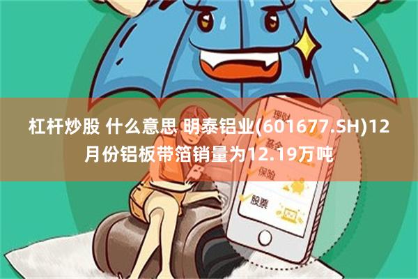 杠杆炒股 什么意思 明泰铝业(601677.SH)12月份铝板带箔销量为12.19万吨