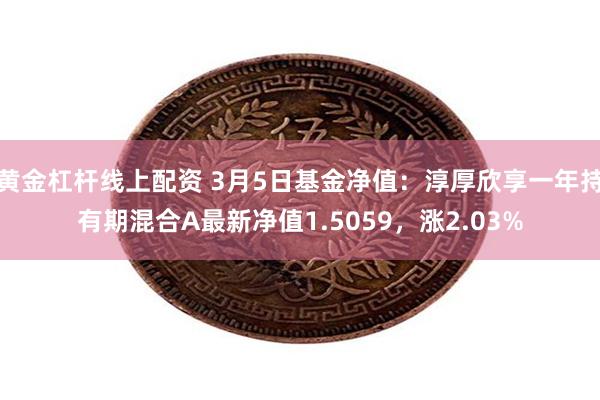 黄金杠杆线上配资 3月5日基金净值：淳厚欣享一年持有期混合A最新净值1.5059，涨2.03%